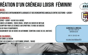 Création d'un créneau  loisir  Féminin !