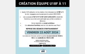 Création équipe U18F à 11 !