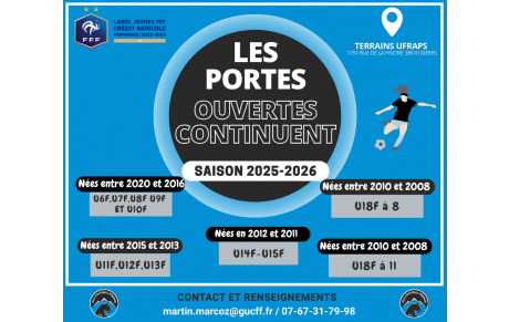 LES PORTES OUVERTES CONTINUENT !